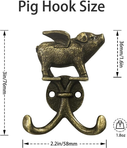 Cute Flying Pig Decorative Wall Double Hook - Image 4