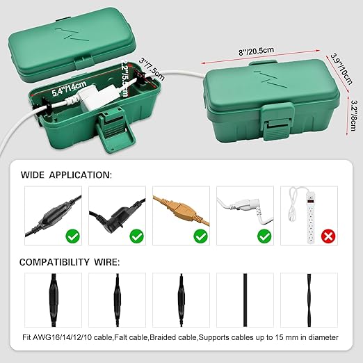Hrensaw Small Weatherproof Electrical Connection Box, Outdoor Electrical Box - Image 2