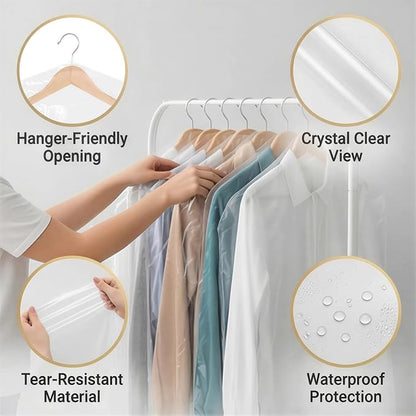 10 Pack Dry Cleaner Bags Plastic Clear, 23.6 x 71In Plastic Garment Bags - Image 5