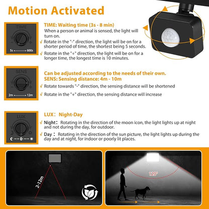 YANYCN 2 Pack 150W LED Motion Sensor Flood Light, 5000K Daylight, IP66 - Image 4