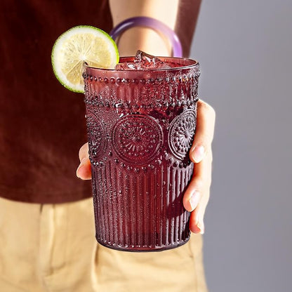 Ciaell 12 Pack Romantic Plastic Water Glasses - 14 Oz Burgundy Vintage Drinking - Image 7