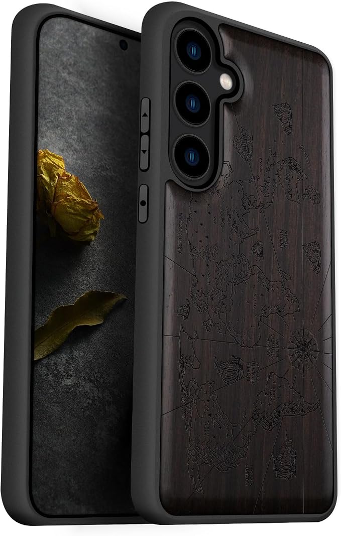 Carveit Wood Case for Galaxy S24 Plus Case Shockproof Protective Cover Unique by Carveit