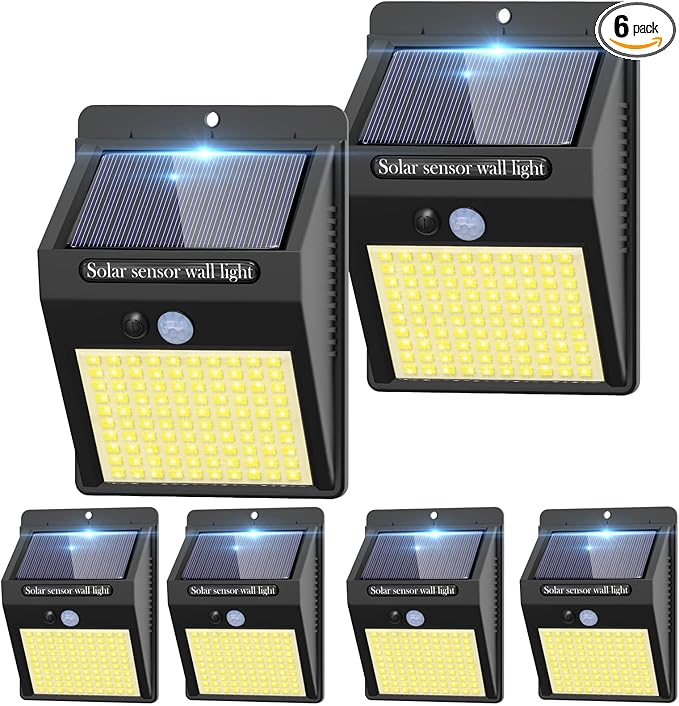 kolpop 6 Pack Solar Motion Lights Outdoor, 3 Modes/100LED Security Wireless by kolpop