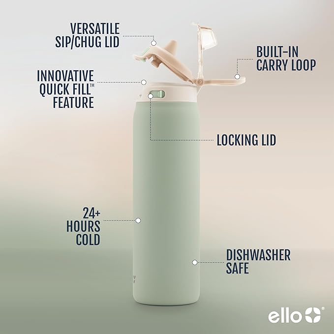 Ello Pop & Fill 32oz Stainless Steel Water Bottle - Image 3