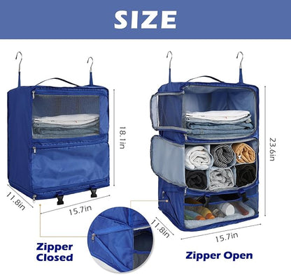 Surblue Hanging Shelves Travel Storage Bag Compression Packing Cube - Image 5