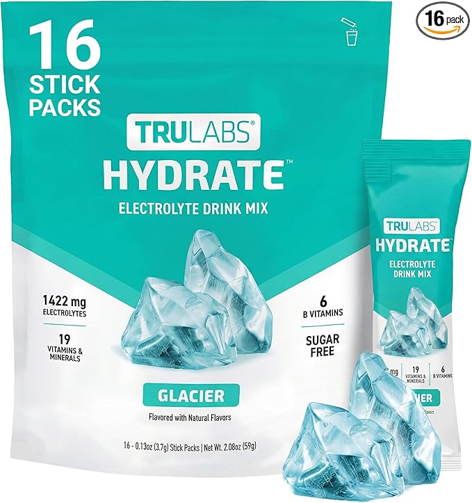 TRULABS Hydrate Electrolyte Drink Mix – Glacier Flavor, Sugar-Free Hydration by Unknown