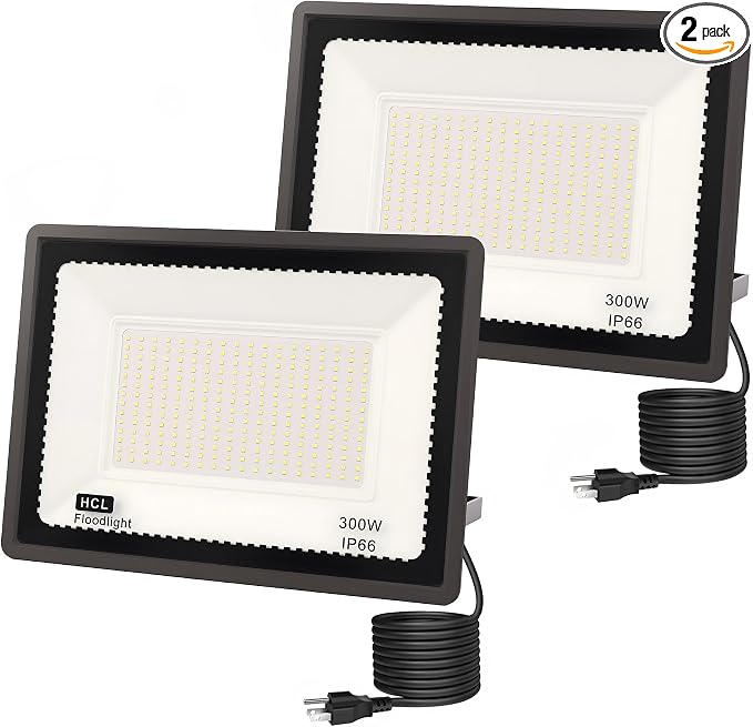 L LOHAS LED 300W Dusk to Dawn Flood Light, IP66 Waterproof Plug in Floodlights by LLOHASLED