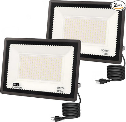 L LOHAS LED 300W Dusk to Dawn Flood Light, IP66 Waterproof Plug in Floodlights by LLOHASLED