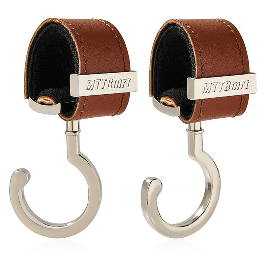 2 Pack Stroller Hooks, Strong Synthetic Leather Hook-and-Loop by MTTBmrt
