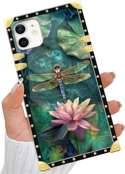 Compatible with iPhone 11 Case, Colourful Dragonfly Pink Lily Pads Luxury - Image 5