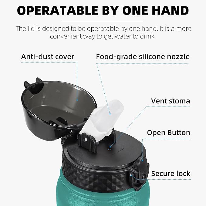 Fanhaw 32 oz Insulated Stainless Steel Water Bottle - Image 2