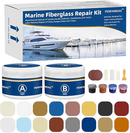 FENFANDAS Fiberglass Boat Repair Kit, Gel Coat Repair Kit by Unknown