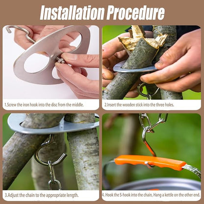 Adjustable Camping Tripod for Cooking - Image 4