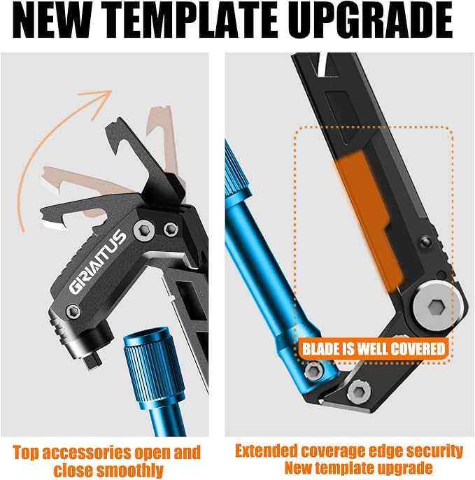 Carabiner Multitool with Pocket Knives, EDC Carabiners, Serrated Knife - Image 5