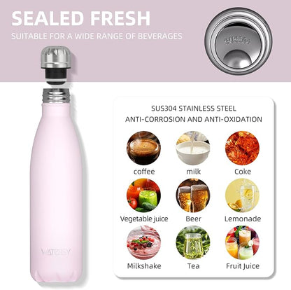 WATERSY Stainless Steel water bottles, 17oz/500ml Insulated Water Bottles - Image 8