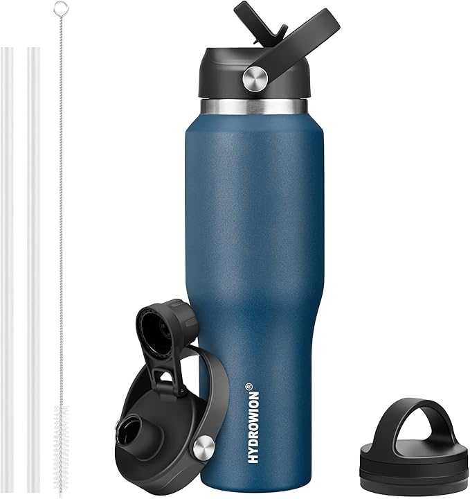 HYDROWION 32oz Stainless Steel Water Bottle, Double Wall Vacuum Insulated Water by HYDROWION