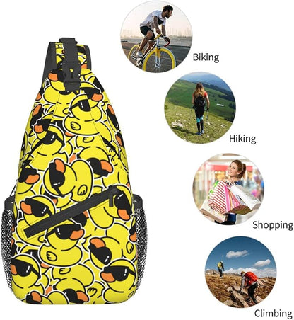 Cartoon Duck Sling Bag For Women Men Cute Yellow Duck Backpack Crossbody - Image 6