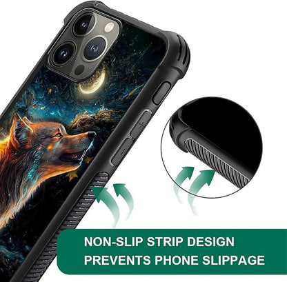 for iPhone 16 Pro Case, Star Cave Hungry Wolf Pattern Graphic Design Girl Boy - Image 6
