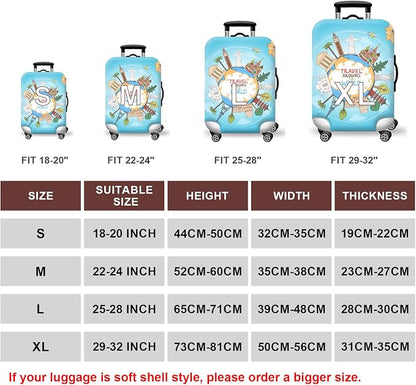 WUJIAONIAO Travel Luggage Cover Baggage Suitcase Cover Protector Skins 18-32 - Image 5