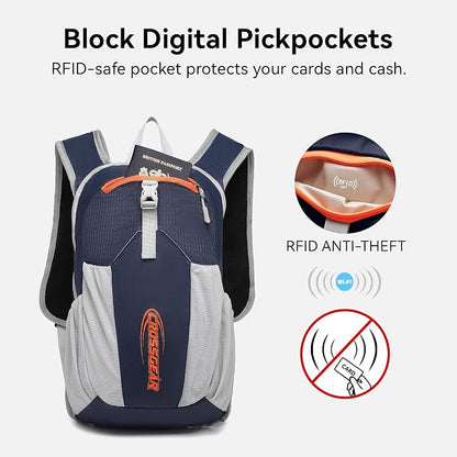 16L Small Hiking Backpack, CROSSGEAR Lightweight Waterproof Foldable Backpack - Image 5