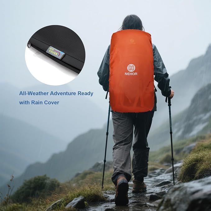 60L Hiking Backpack, Water Resistant Camping Backpack - Image 6