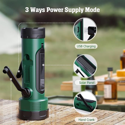 Emergency Radio with 5-Mode LED Flashlight, Solar Hand Crank NOAA Weather Radio - Image 4