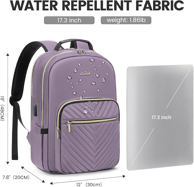 LOVEVOOK Laptop Backpack for Women 17.3 inch, Cute Womens Travel Backpack Purse - Image 4