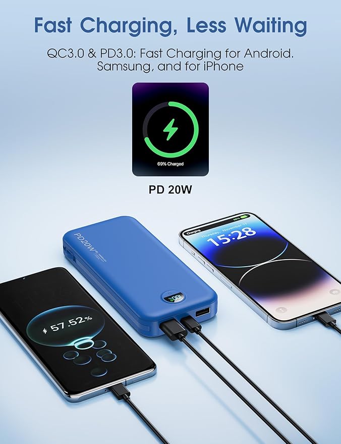 citicr Portable Charger Power Bank, 10000mAh PD20W USB C Fast Charging - Image 5