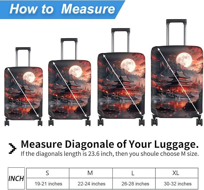 Luggage Cover Protector for 19-20 Inch Suitcases, TSA Approved Elastic Travel - Image 2