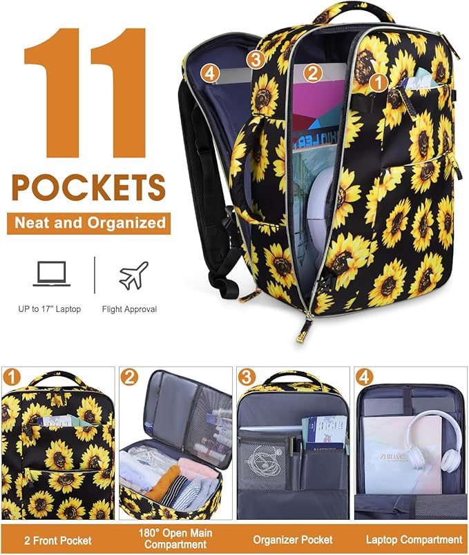 Capolo Travel Backpack for Women Men Waterproof Laptop Backpack Airlines - Image 3