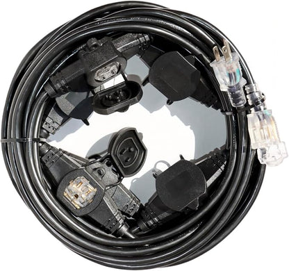 50FT 12 Gauge SJTW Power Extension Cord 3 Prong, 5-15R Male Plug to Female by oviitech