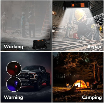 120W Solar Rechargeable Work Light, 144 LED Portable Flood Light - Image 7
