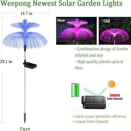 Weepong Solar Garden Lights 3 Pack New Upgraded Solar Lights Outdoor Waterproof - Image 3