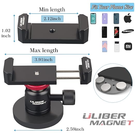 ULIBERMAGNET Magnetic Phone Mount Holder, Heavy Duty Magnetic Cell Phone Holder - Image 3