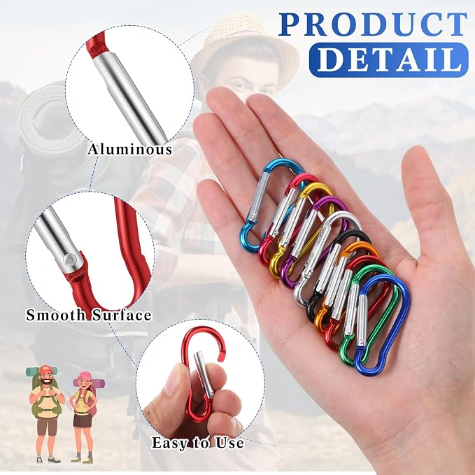 Yaocom 300 Pcs 2" Carabiner Bulk Small Carabiner Clip - Image 3