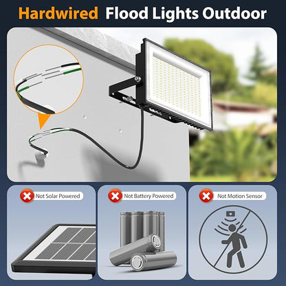 Onforu 200W LED Flood Lights Outdoor, 18000LM Bright Security Light, IP66 - Image 2