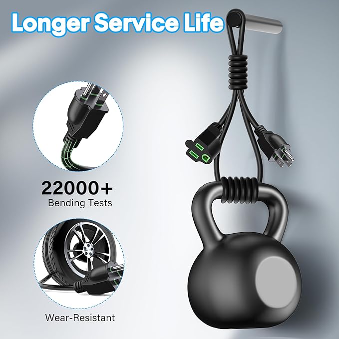 Adoreen Outdoor Power Extension Cord 30 Ft/2 Pack, 3 Prong 16 AWG Grounded Wire - Image 2