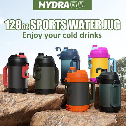 Hydraful Gallon Water Bottle, 128 oz Large Insulated Stainless Steel Sports - Image 8