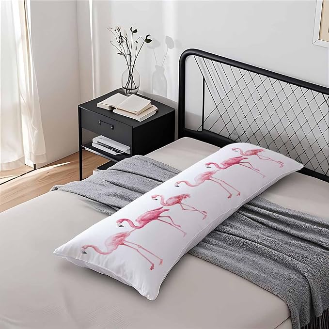 Body Pillowcases with Zipper Flamingo, Cozy Body Pillow Covers Cushion Cover 20 - Image 7