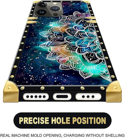 Compatible with iPhone 16 Pro Case, Starry Sky Colourful Mandala Luxury Golden - Image 5