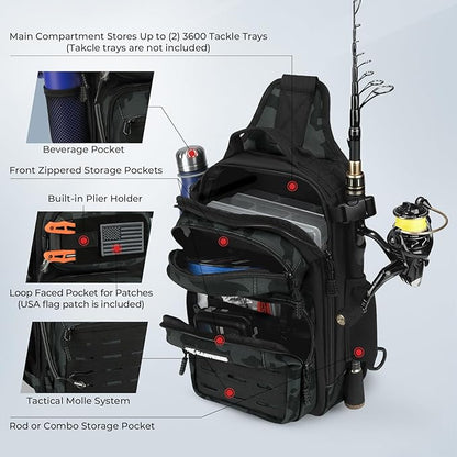 KastKing BlowBak Tactical Sling Tackle Bag-Lightweight Fishing Backpack Storge - Image 5