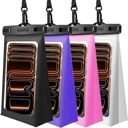 4 Pack Floating Waterproof Phone Pouch by Newppon