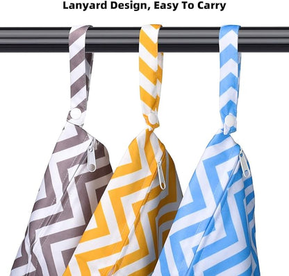 3 PCs Cloth Diaper Wet Dry Bags Waterproof Reusable Stroller Travel Beach Pool - Image 2