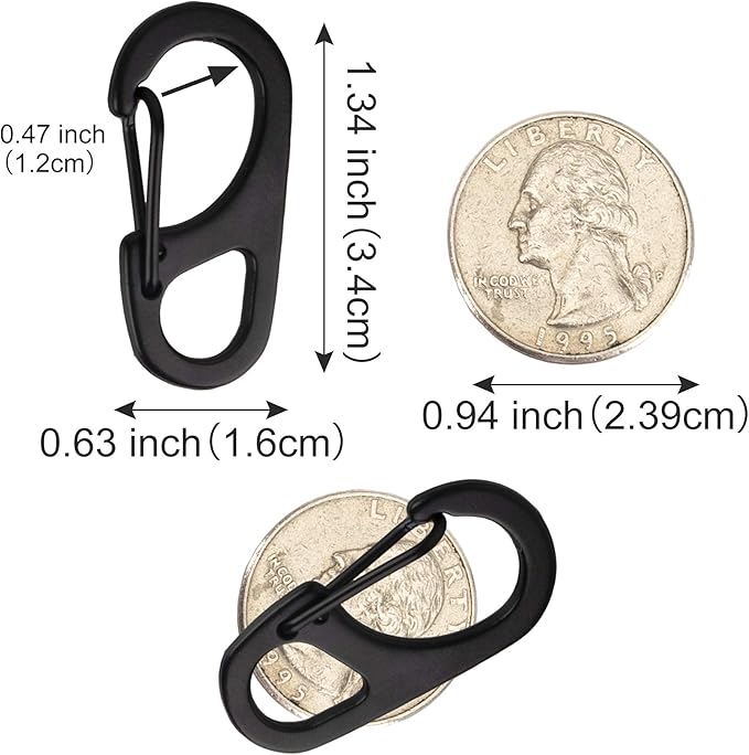 SWATOM Small Mini Carabiner Clip Tiny Spring Snap Hook Keychains Micro - Image 2