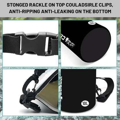 Waterproof Dry Bag, Roll Top Black Small Waterproof Backpack - Image 3