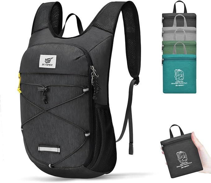 SKYSPER Foldable Hiking Backpack - 10L/15L Small Lightweight Daypack Breathable by SKYSPER
