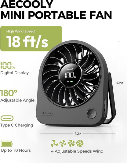 Aecooly Mini Portable USB Desk Fan, Small Enough to Hold 4.2 in Mighty Desktop - Image 9