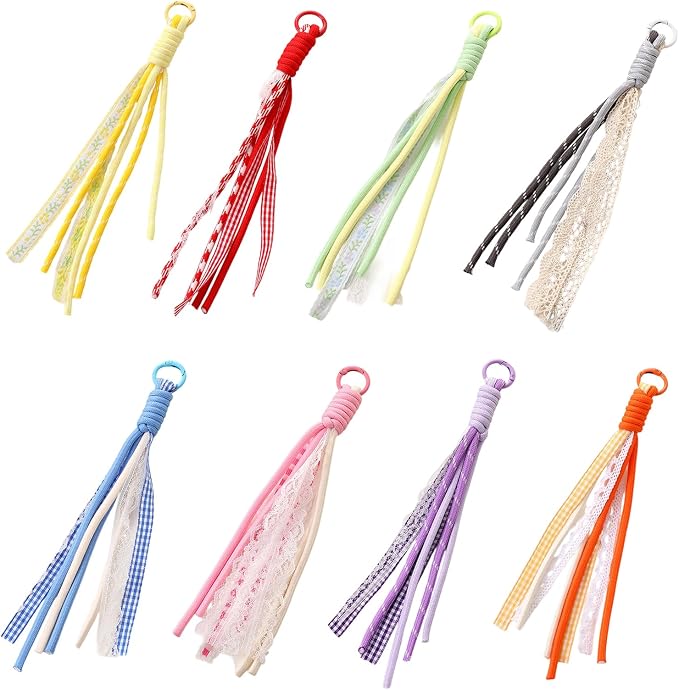8/13/18/20/30 Pack Paracord Keychain Rope Bag Charms Colorful Braided Charms by FANEVER