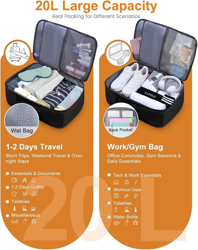 Capolo Travel Backpack for Women Men Waterproof Laptop Backpack Airlines - Image 5