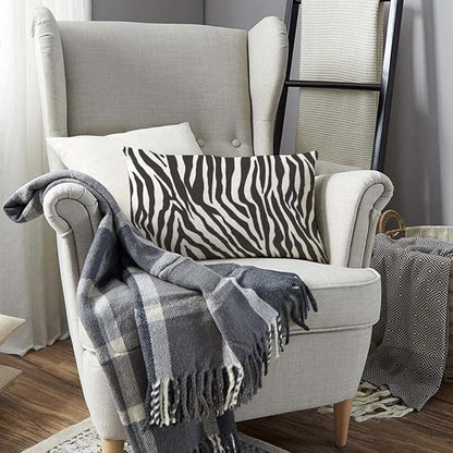 TKS MITLAN Zebra Print Pillow Covers 12 x 20 Inch Black White Leopard Line - Image 3